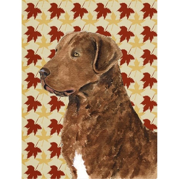 Patioplus 15 x 15 In. Chesapeake Bay Retriever Fall Leaves Portrait Flag; Garden Size - PA246725