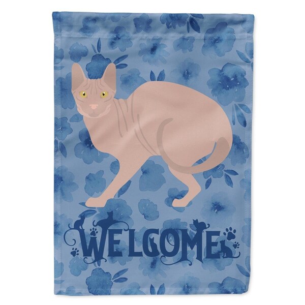 Carolines Treasures 28 x 0.01 x 40 in. Don Sphynx No.3 Cat Welcome Flag Canvas House Size - CK4872CHF