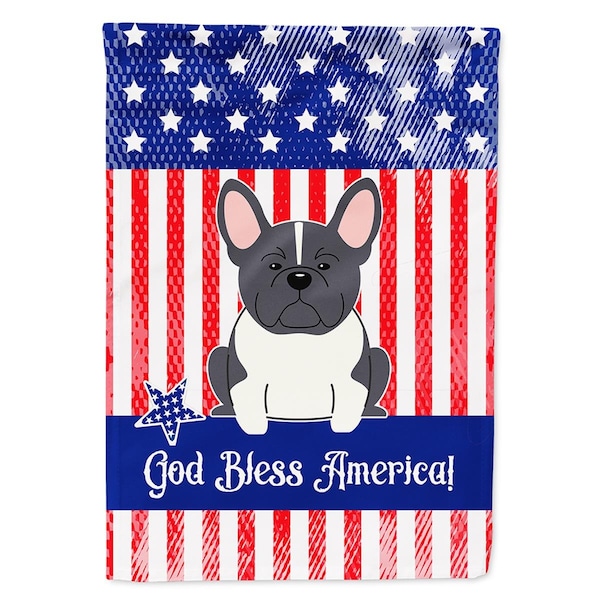Carolines Treasures Patriotic USA French Bulldog Black White Flag Canvas House Size - BB3007CHF