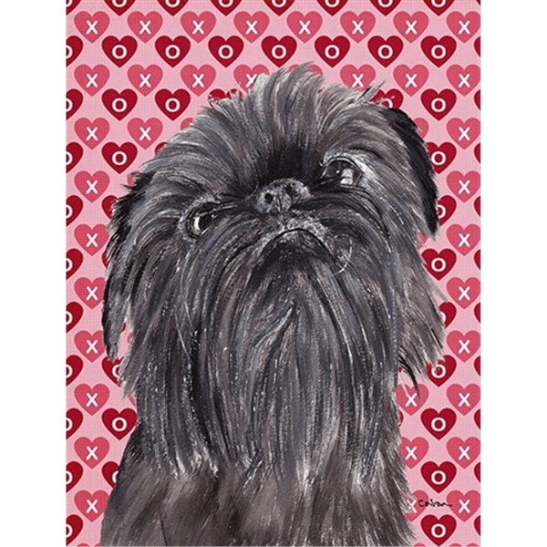 Carolines Treasures Brussels Griffon Valentines Love Flag Canvas House Size - SC9559CHF