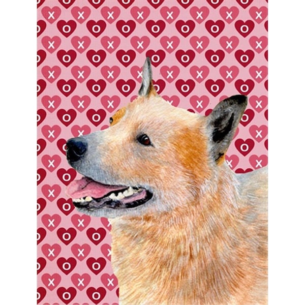 Patioplus 11 x 15 in. Australian Cattle Dog Hearts Love Valentines Day Flag Garden Size - PA247262