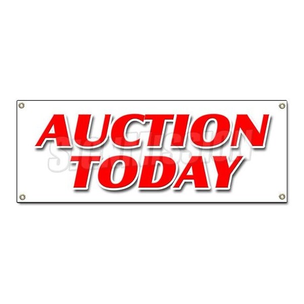 Signmission AUCTION TODAY BANNER SIGN antiques jewelry collectables art sale tools - B-AUCTION TODAY