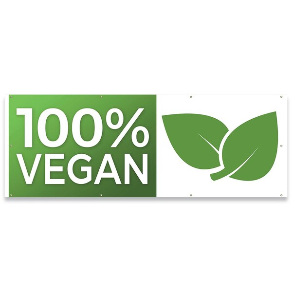 Signmission 100% Vegan Banner Concession Stand Food Truck Single Sided - B-96-30005