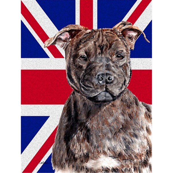 Patioplus Staffordshire Bull Terrier Staffie With English Union Jack British Flag Flag Garden Size - PA631602
