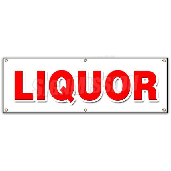 Signmission LIQUOR BANNER SIGN wine cold beer ice discount top shelf brands atm - B-72 LIQUOR