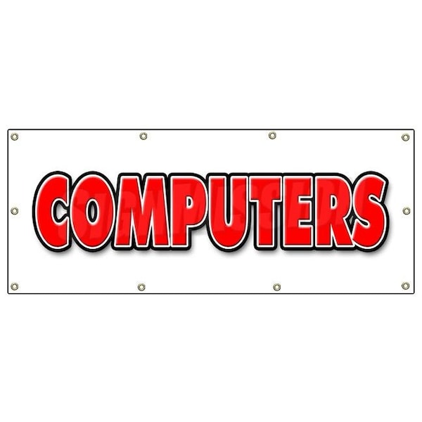 Signmission COMPUTERS BANNER SIGN computer repair signs tech virus PC laptop smart phone - B-72 COMPUTERS