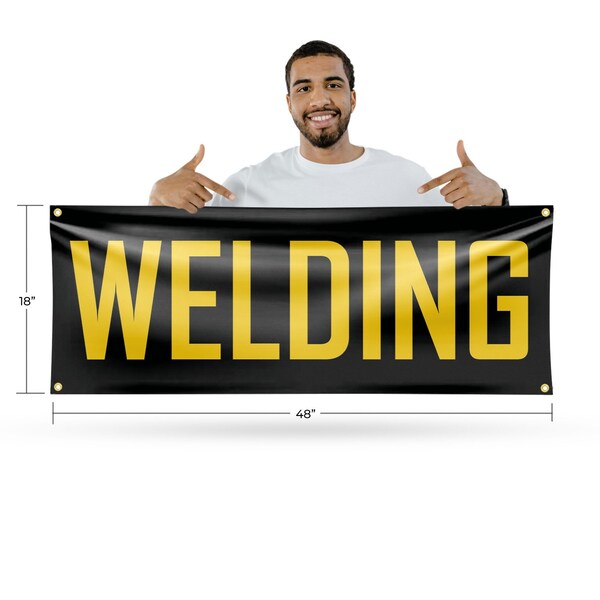 Signmission Welding, 18 Inch x 48 Inch, Vinyl Banner - B-30938