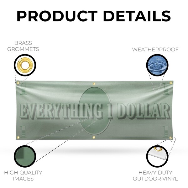 Signmission Everything 1 Dollar, 24 Inch x 72 Inch, Vinyl Banner - B-72-30565