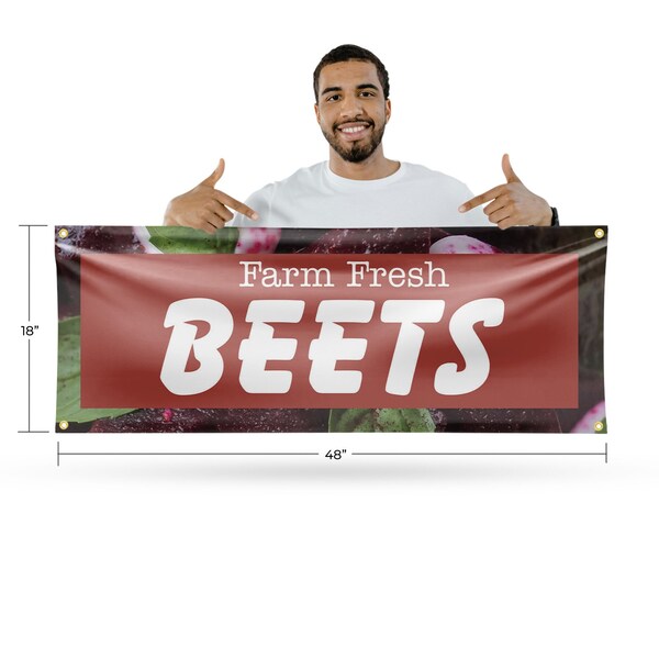 Signmission Farm Fresh Beets, 18 Inch x 48 Inch, Vinyl Banner - B-30577