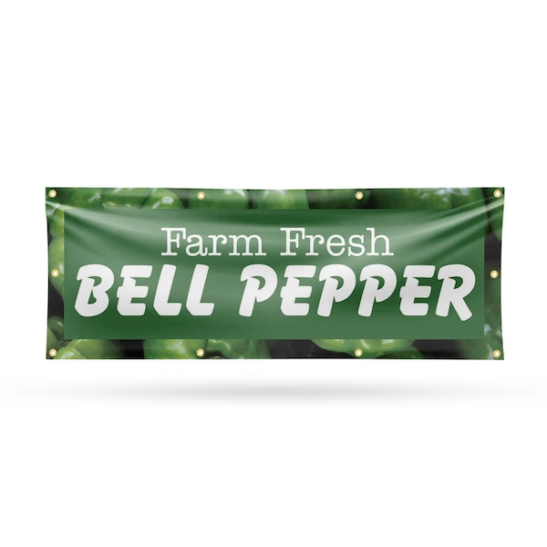 Signmission Farm Fresh Bell Pepper, 36 Inch x 96 Inch, Vinyl Banner - B-96-30578