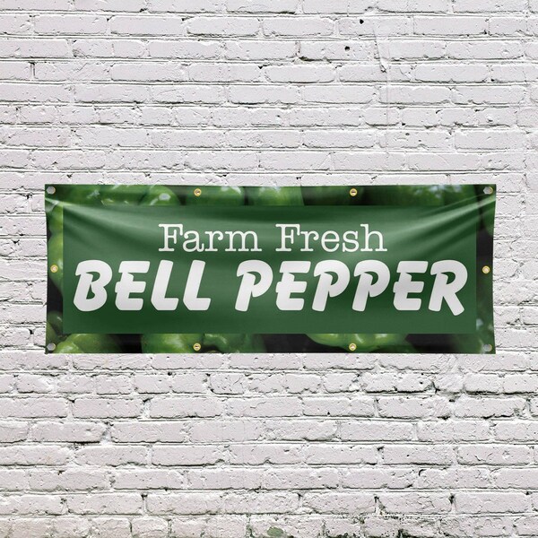 Signmission Farm Fresh Bell Pepper, 36 Inch x 96 Inch, Vinyl Banner - B-96-30578