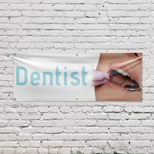 Signmission Dentist, 24 Inch x 72 Inch, Vinyl Banner - B-72-30540