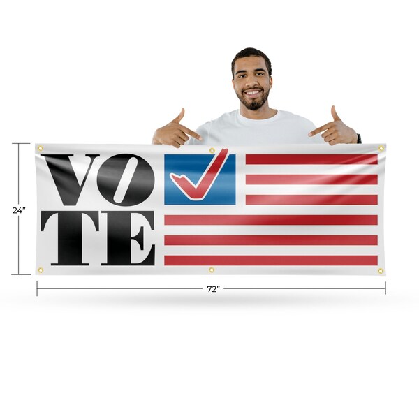 Signmission Vote, 24 Inch x 72 Inch, Vinyl Banner - B-72-30918
