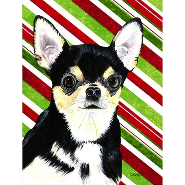 Patioplus 11 x 15 in. Chihuahua Candy Cane Holiday Christmas Garden Size Flag - PA631228