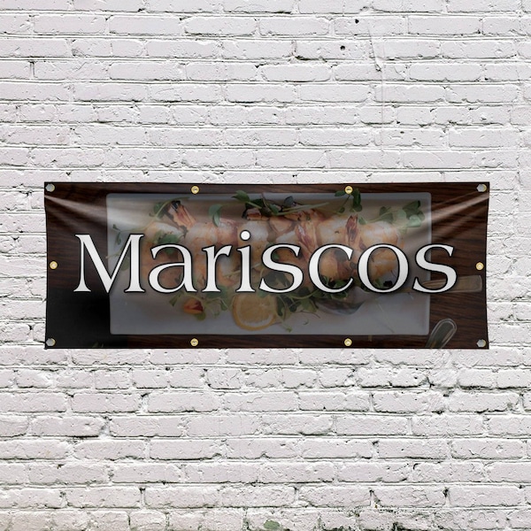 Signmission Mariscos, 36 Inch x 96 Inch, Vinyl Banner - B-96-30731