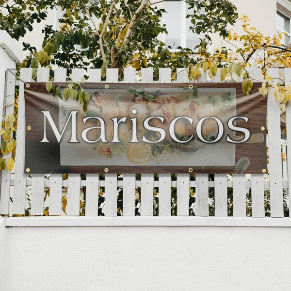 Signmission Mariscos, 36 Inch x 96 Inch, Vinyl Banner - B-96-30731