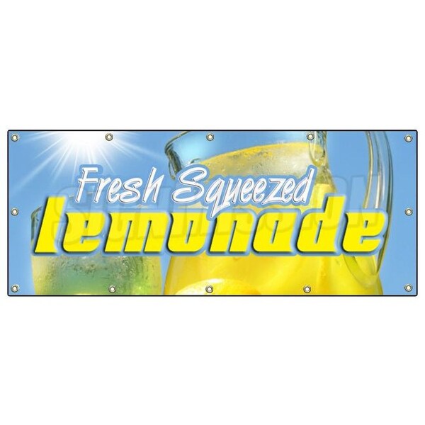 Signmission Lemonade Banner Heavy Duty 13 Oz Vinyl with Grommets Single Sided - B-120 LEMONADE