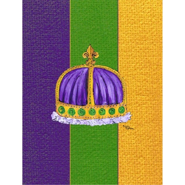 Carolines Treasures 28 x 40 In. Mardi Gras Flag Canvas- House Size - 8371CHF