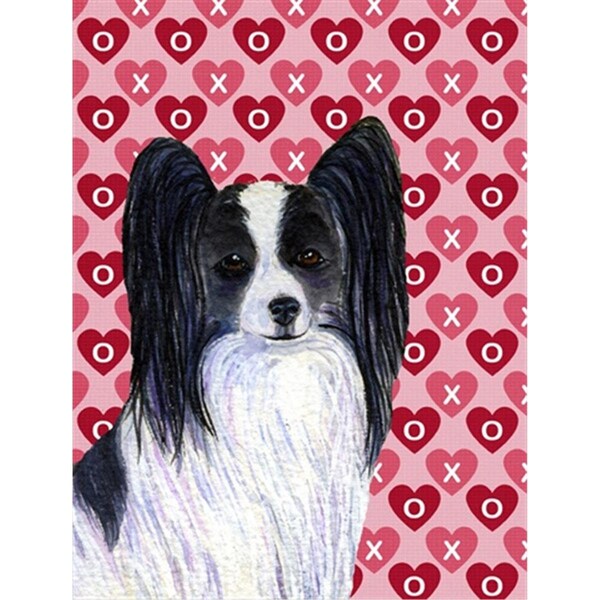 Patioplus 11 x 15 In. Papillon Hearts Love And Valentines Day Portrait Flag; Garden Size - PA631364