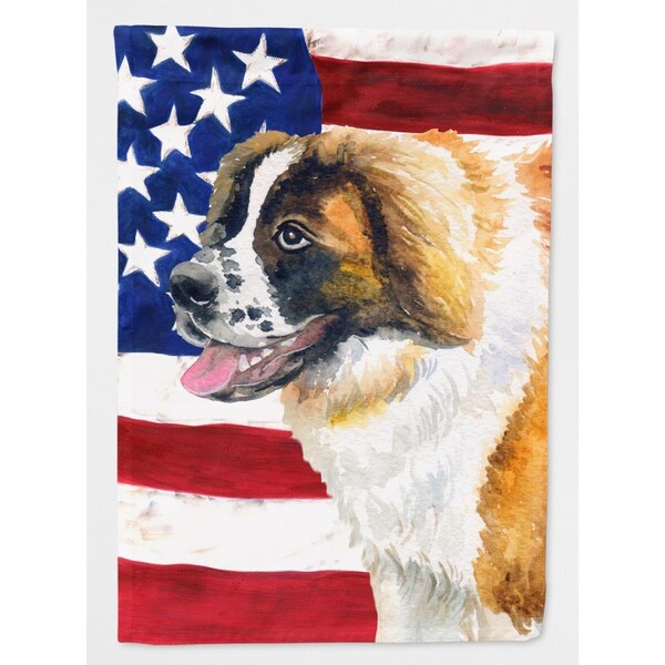 Patioplus Saint Bernard Patriotic Garden Flag - PA2875649