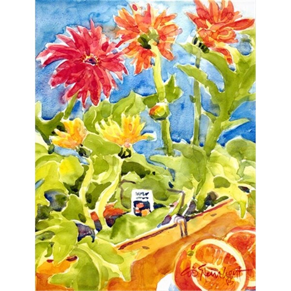 Patioplus Flower - Gerber Daisies Canvas Flag - House Size; 28 x 40 in. - PA247102