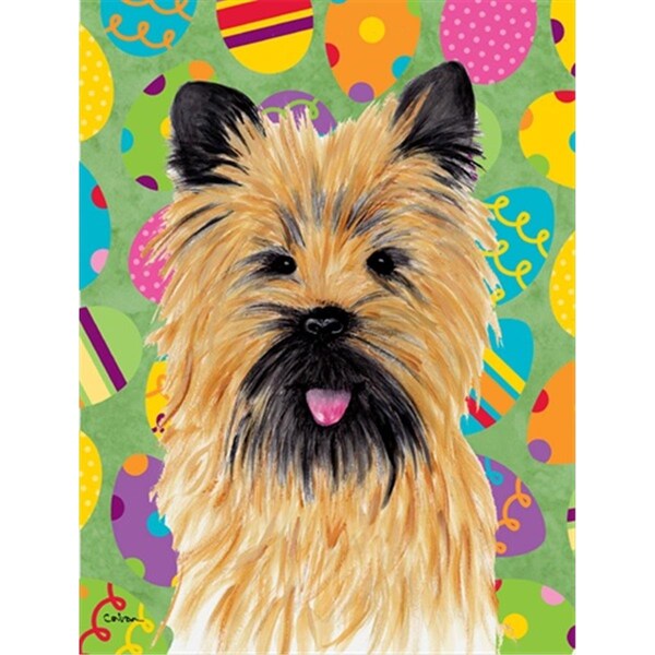 Carolines Treasures 28 x 40 in. Cairn Terrier Easter Eggtravaganza House Size Canvas Flag - SC9455CHF