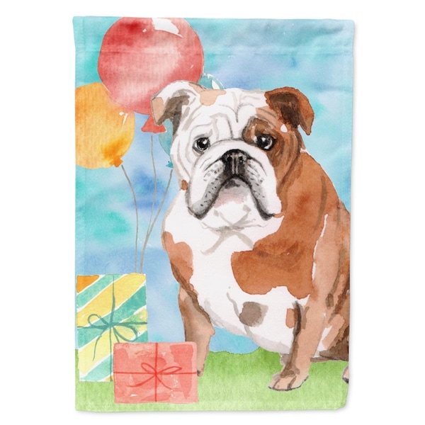Carolines Treasures Happy Birthday English Bulldog Flag Canvas House Size - CK3250CHF