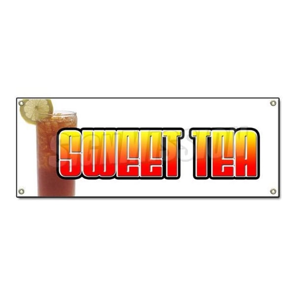 Signmission SWEET TEA BANNER SIGN ice iced drink cart stand cold drinks fresh brewed - B-SWEET TEA