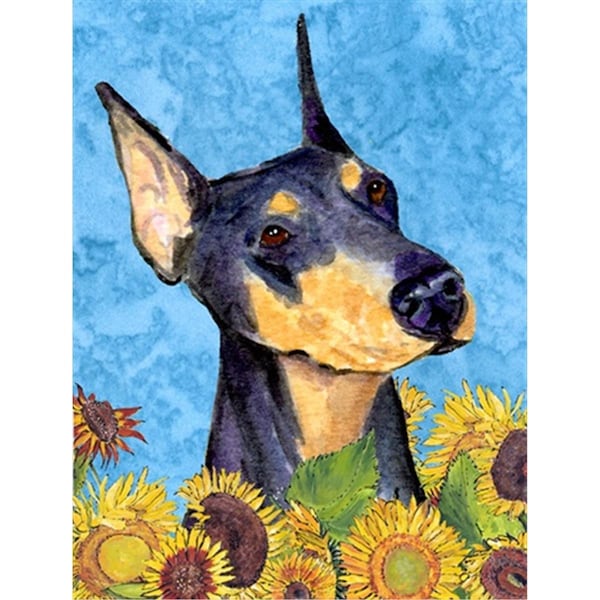Carolines Treasures 28 x 40 In. Doberman Flag Canvas- House Size - SS4128CHF