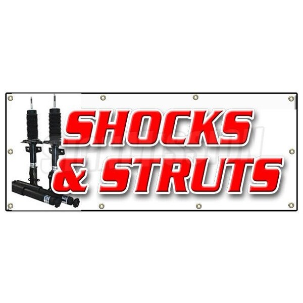 Signmission SHOCKS AND STRUTS BANNER SIGN car brake auto repair mechanic car - B-96 SHOCKS AND STRUTS