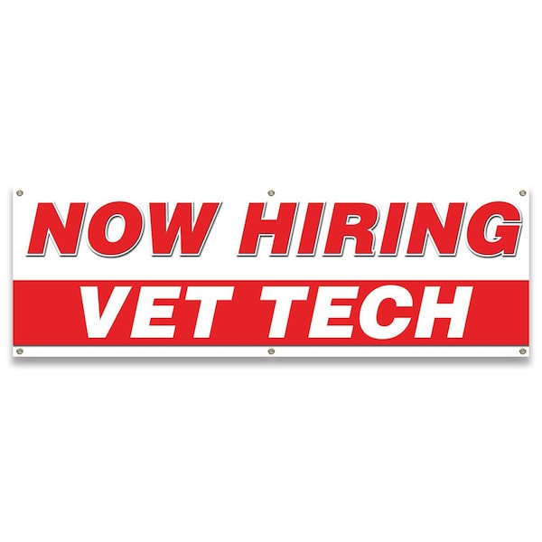 Signmission Now Hiring Vet Tech Banner Apply Inside Accepting Application Single Sided - B-72-30319