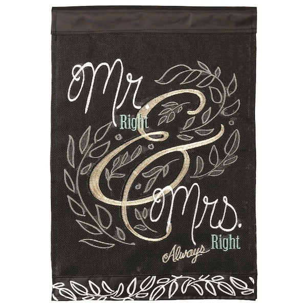 Dicksons 13 x 18 in Flag Double Applique Wedding Mr  Mrs Burlap Garden - M010139