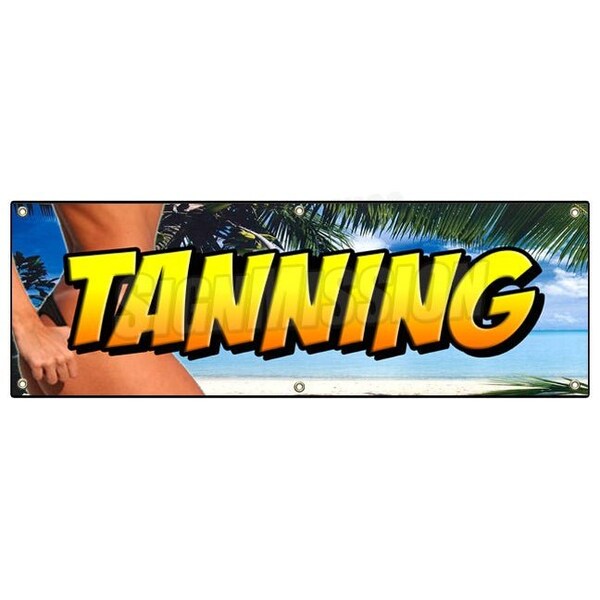 Signmission TANNING BANNER SIGN tan beauty salon spa bed signs spray suntan healthy - B-72 TANNING