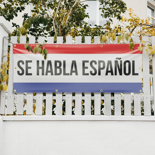 Signmission Se Habla Espanol, 36 Inch x 96 Inch, Vinyl Banner - B-96-30849