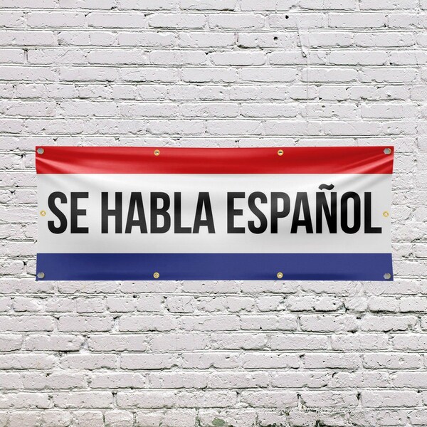 Signmission Se Habla Espanol, 36 Inch x 96 Inch, Vinyl Banner - B-96-30849