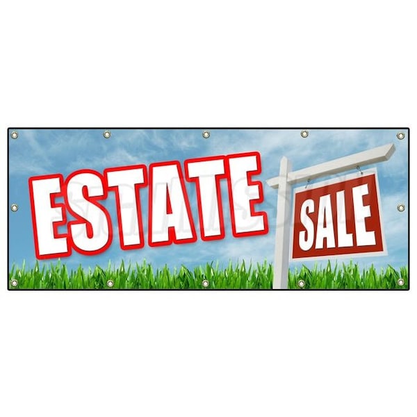 Signmission ESTATE SALE BANNER SIGN jewelry furniture jewels auction diamonds gold - B-120 ESTATE SALE