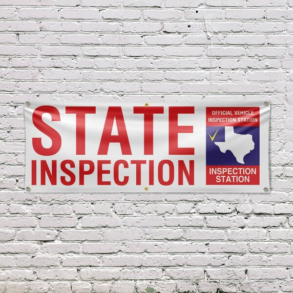 Signmission Texas State Inspection, 24 Inch x 72 Inch, Vinyl Banner - B-72-30885