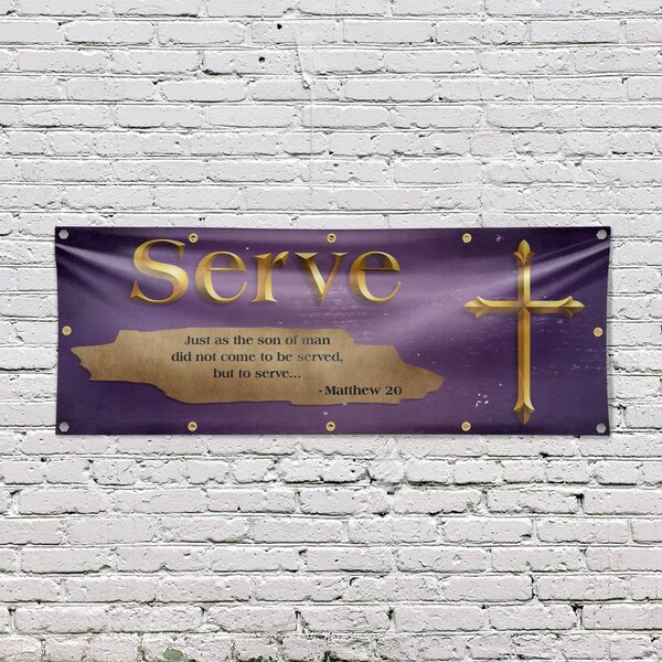 Signmission Jesus Serve, 48 Inch x 120 Inch, Vinyl Banner - B-120-30711