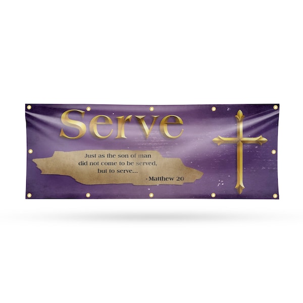 Signmission Jesus Serve, 48 Inch x 120 Inch, Vinyl Banner - B-120-30711
