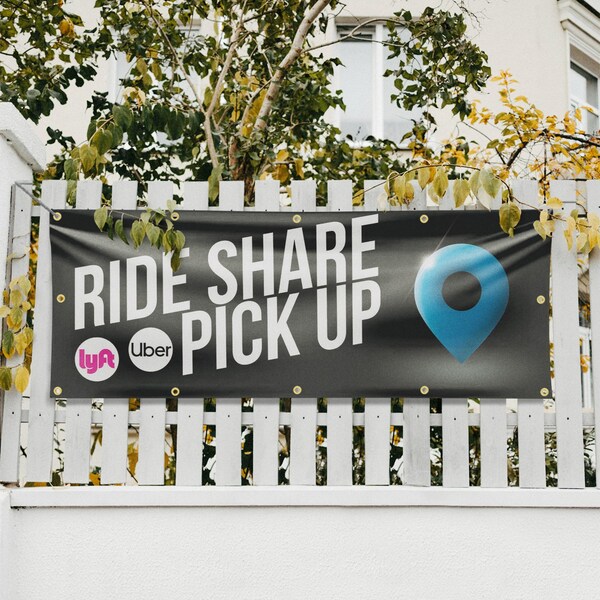 Signmission Ride Share Pick Up, 48 Inch x 120 Inch, Vinyl Banner - B-120-30836
