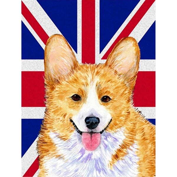 Patioplus Corgi With English Union Jack British Flag Flag Garden Size - PA247820