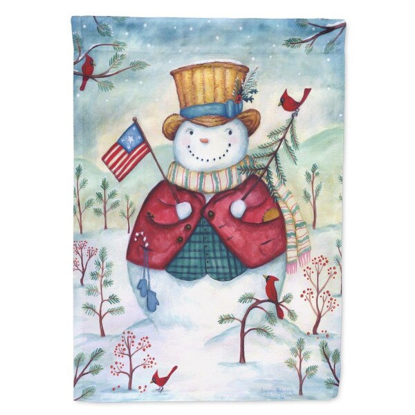 Carolines Treasures 11 x 0.01 x 15 in. Snowman Just Keep Smilin USA Garden Flag - PJH3021GF