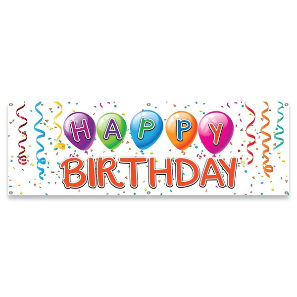 Signmission Happy Birthday1 Banner Concession Stand Food Truck Single Sided - B-72-30083