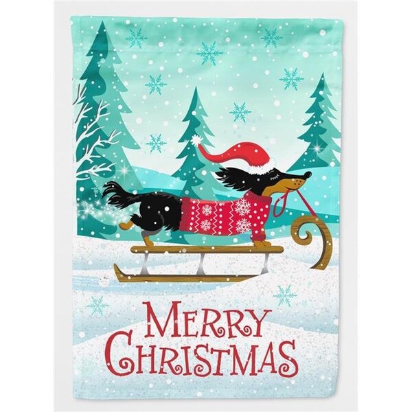 Carolines Treasures Carolines Treasures VHA3030GF Merry Christmas Dachshund Garden Size Flag - VHA3030GF