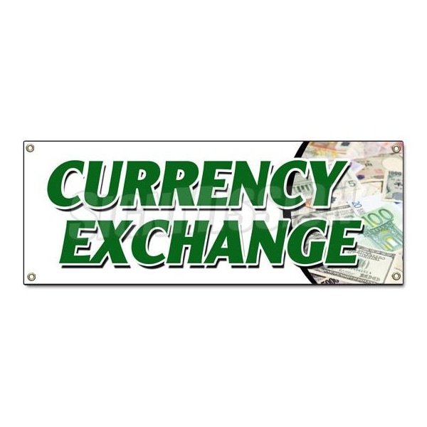 Signmission CURRENCY EXCHANGE BANNER SIGN best conversion rate fast low cost dollar - B-CURRENCY EXCHANGE