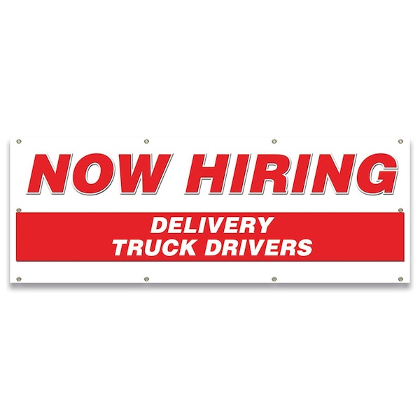 Signmission Now Hiring Delivery Truck Drivers Banner Apply Inside Accepting Application Single Sided - B-96-30230