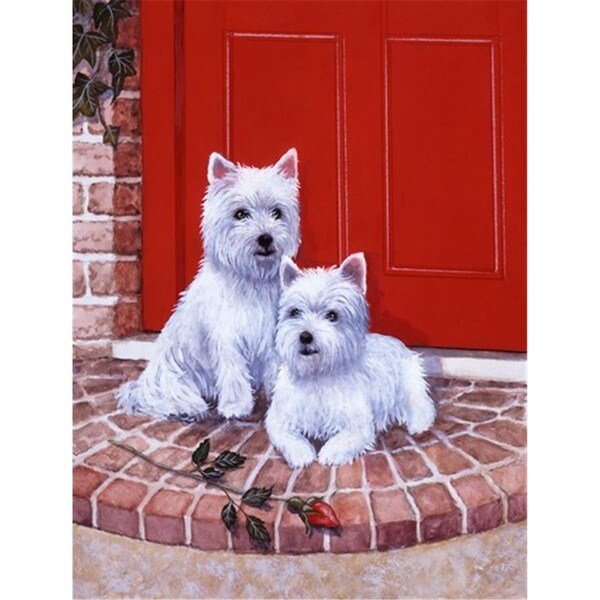 Patioplus Red Door Westies Flag Canvas House Size - PA2557378