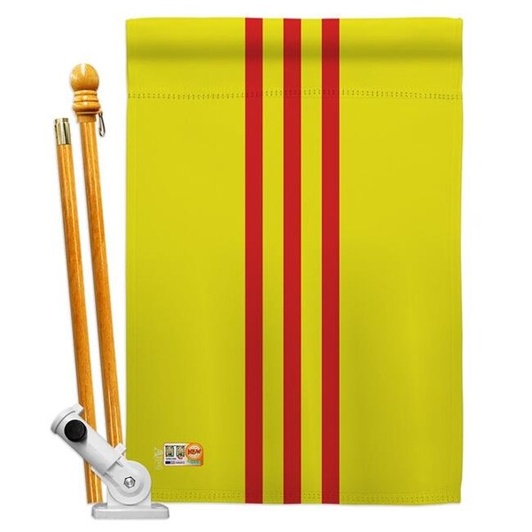 Americana Home & Garden Americana Home & Garden AA-CY-HS-140254-IP-BO-D-US18-AG 28 x 40 in. Vietnam - South Flags of the World Nationality Impressions Decorative Vertical Double Sided House Flag Set & Pole Bracket Hardware Flag Set - HS140254-BO