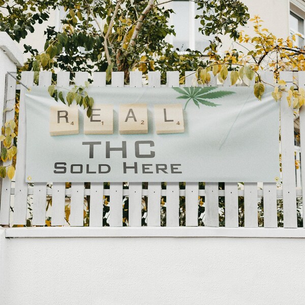 Signmission Real THC, 18 Inch x 48 Inch, Vinyl Banner - B-30830