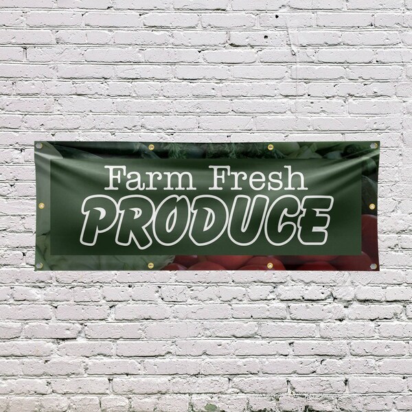 Signmission Farm Fresh Produce, 36 Inch x 96 Inch, Vinyl Banner - B-96-30611